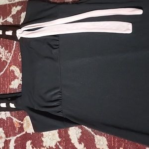 Women's M Black Fitted Knee Length Dress